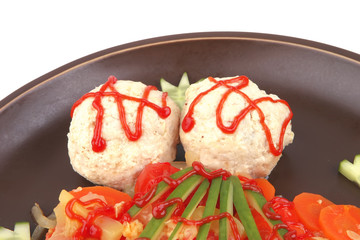 meatballs served with garnish