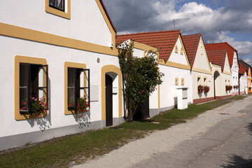 Fototapeta na wymiar Vintage houses at Trebon, Czech republic