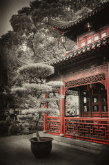 Obraz premium Shanghai - Yu Yuan Gardens (Black & White Style Picture)