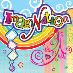 Vector illustration with Imagination sign