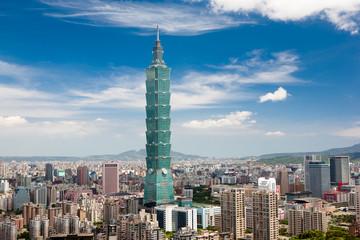 Taipei 101, the tallest building of the world - obrazy, fototapety, plakaty