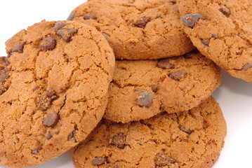 cinq cookies au chocolat