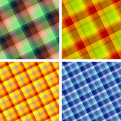 Collection of plaid. Seamless patterns