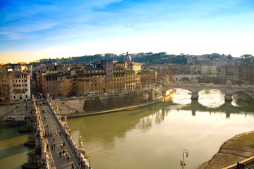 Vista Del Tevere E Ponte Sant'Angelo