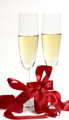 Pair glasses are connected by a bow