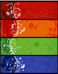 a set of grunge banners