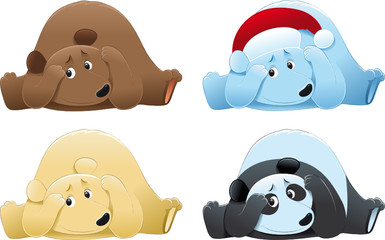 Brown bear, polar bear and panda.