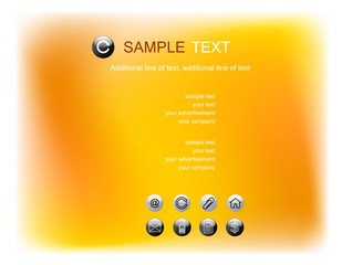 Abstract web page template on yellow and orange tone