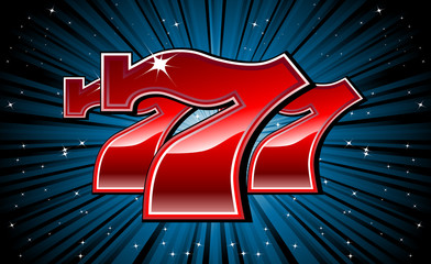 lucky seven slot machine font vector illustration