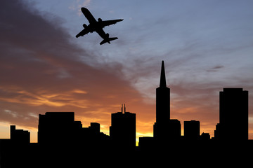 Fototapeta na wymiar plane departing San Francisco