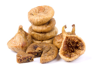 Dried figs isolated on white