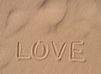 Fototapeta na wymiar love message in the sand