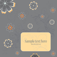 Flower Card Design Vector