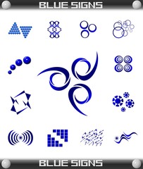 Blue Icon Logo Set