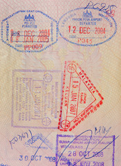 passport with malaysian thai and cambodian stamps
