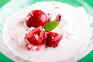 ice-cream with cherry