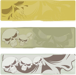 Three vector backgrounds on the basis of an abstract skull