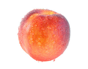 peach in water drops