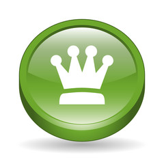 Crown Sign 3D Icon Button