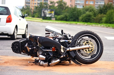 Naklejka premium wypadek motocyklowy