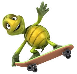 Naklejka premium Tortue en skateboard