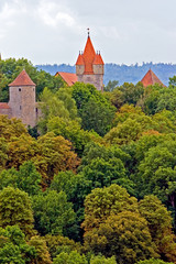 Fototapeta premium View of the city Rothenburg in Germany