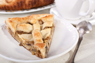 mushroom pie and coffee