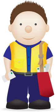 illustration of a postman or delivery man
