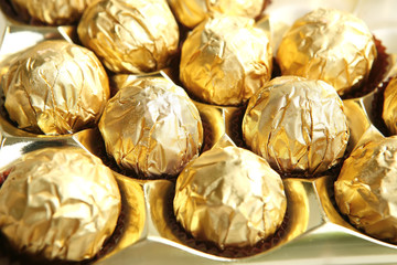 candy in golden foil