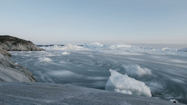 Drifting Icebergs in Greenland