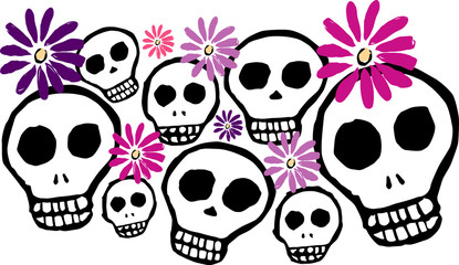 Skulls and Flowers