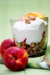 yogurt with muesli and fruit