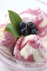 ice cream with blueberries