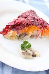 Russischer Schichtsalat Hering im Pelzmantel