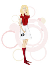 A girl is a photographer. Vectorial illustration
