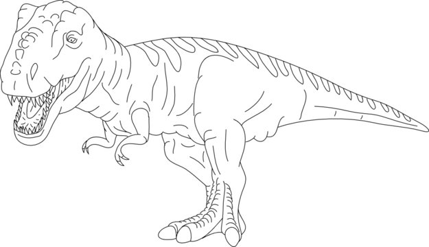 vector - contour T Rex isolated on background