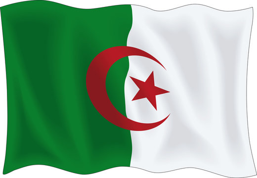 recommend clip art: Waving flag of Algeria