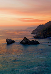 Sunset over California Coast