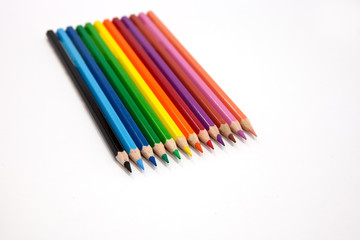 color pencils before white background