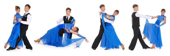 Boy and girl dancing ballroom dance