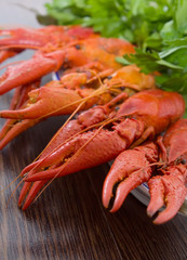 Craw-fish on a plate.