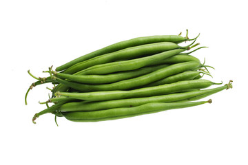 bunch of green beans isolated