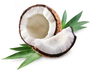 Foto op Plexiglas coconut on a white background © volff