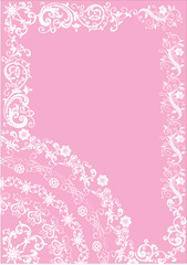 white on pink elegant frame