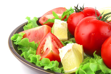 vegetable mix on dark dish