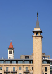 Obraz premium Mosque and Church, Bierut (Lebanon)