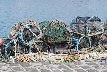 Lobster pots on the quay