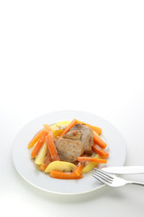 pork chops with tomato and carrot