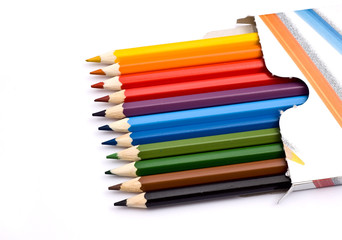 A box of colorful pencils