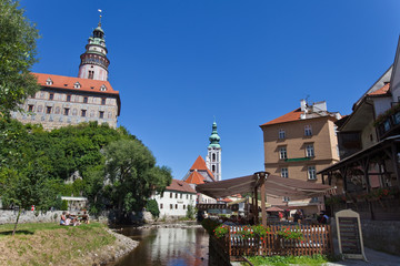 Krumau, Tschechien. Ansicht der Stadt